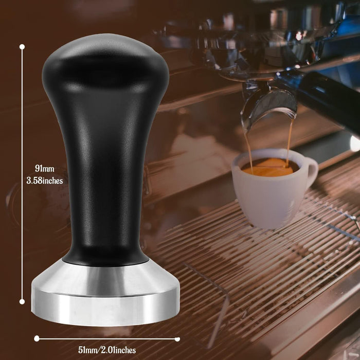 Nextenye 51mm Coffee Tamper 304 Stainless Steel Base Professional Espresso Press for Portafilter Coffee Machine Barista Tool (51mm)