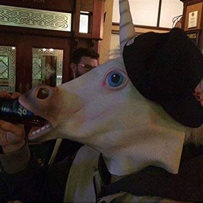 CreepyParty Halloween Costume Party Unicorn Mask
