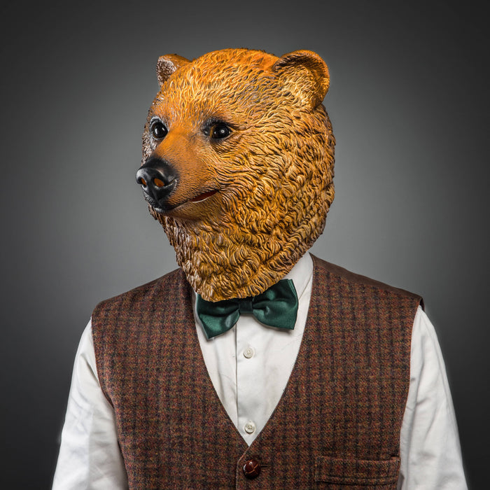 CreepyParty Halloween Costume Brown Bear Mask