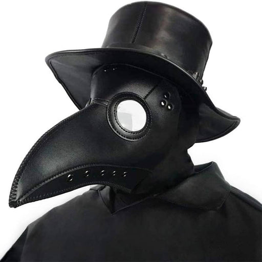 Creepy Party Black Leather Bird Beak Steampunk Mask