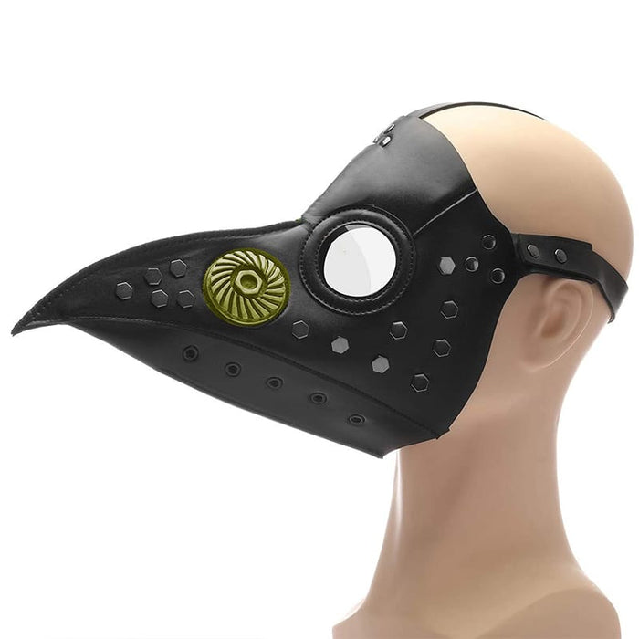 Black Leather Bird Beak Mask