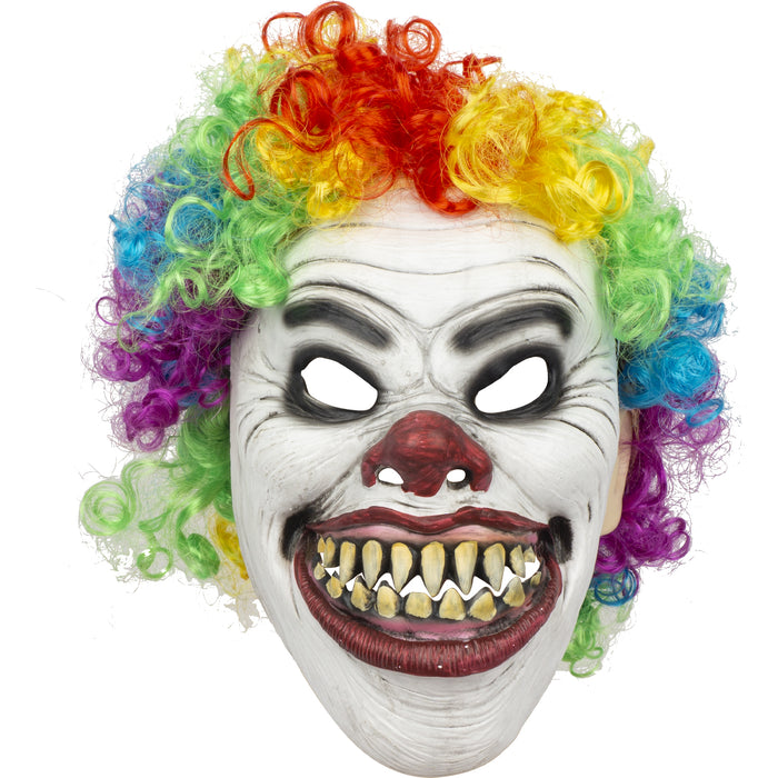 CreepyParty Clown Mask with Colorful Hair
