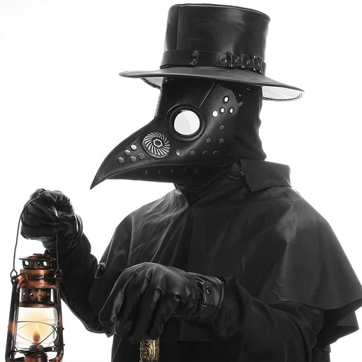 Black Leather Bird Beak Mask