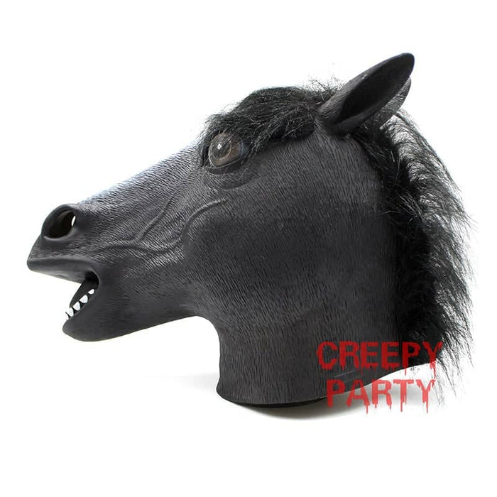 CreepyParty Black Horse Masks for Masquerade