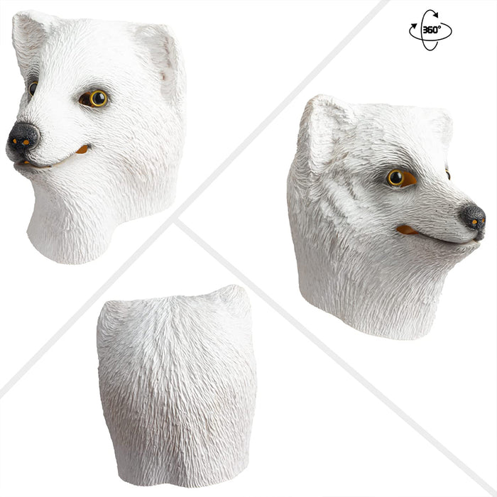 CreepyParty Arctic Fox Head Mask