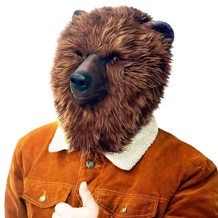 Plush Brown Bear Mask