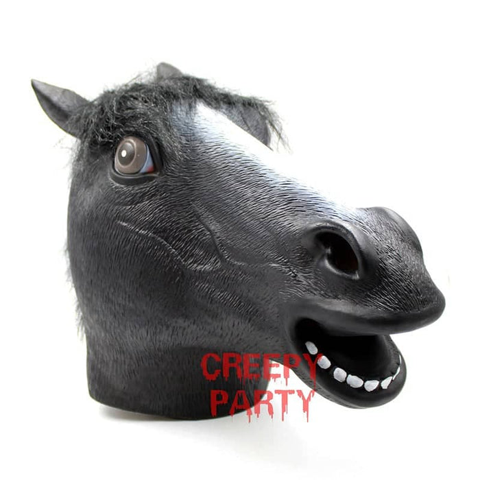 CreepyParty Black Horse Masks for Masquerade