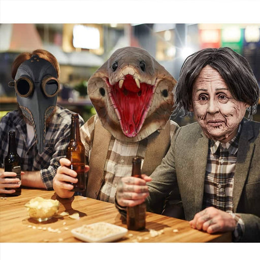 CreepyParty Bird Beak, Old lady and Snake Mask
