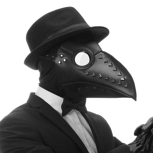 Black Leather Bird Beak Mask