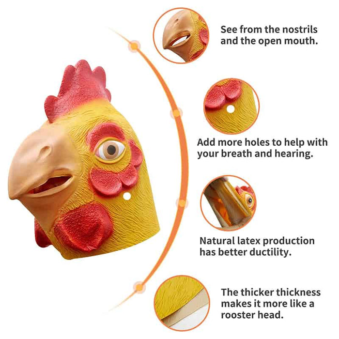 CreepyParty Halloween Rooster Mask (Chicken)