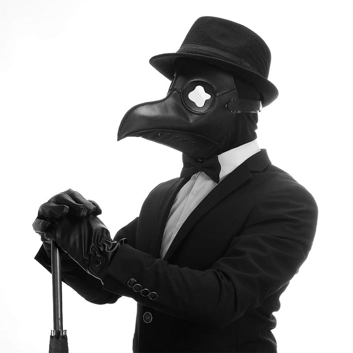 Black Leather Bird Beak Mask
