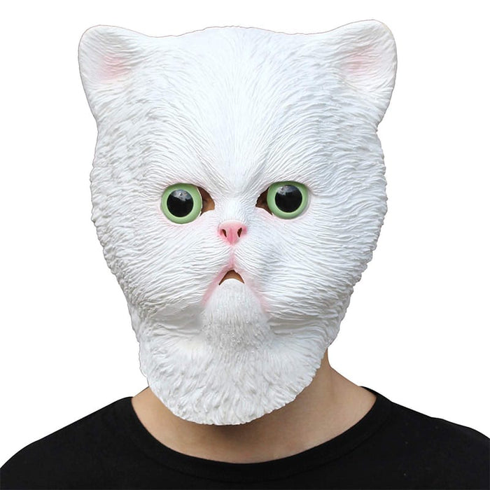 CreepyParty White Persiant Cat Mask — Creepyparty