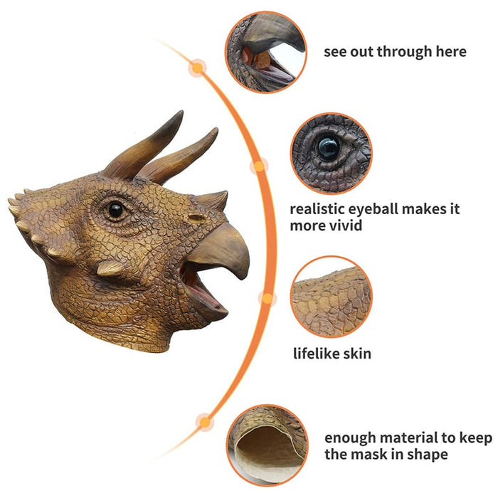 Triceratops  Dinosaur Mask for Halloween
