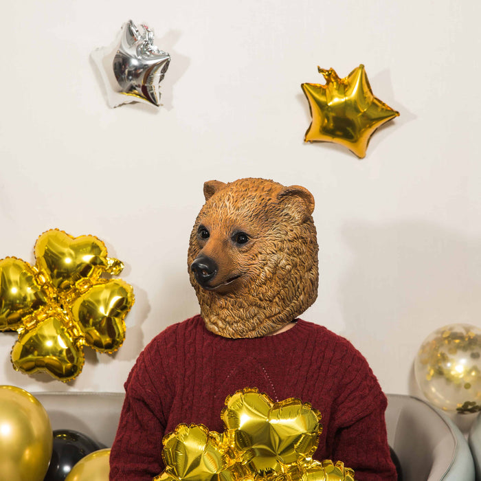 CreepyParty Halloween Costume Brown Bear Mask