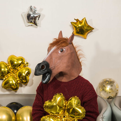 CreepyParty Brown Horse Masks for Masquerade