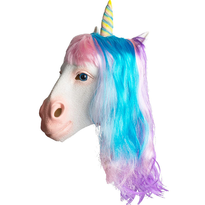 CreepyParty Rainbow Unicorn Mask with Coloful Wig