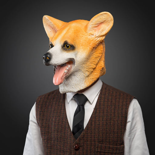 CreepyParty Halloween Costume Corgi Dog Mask