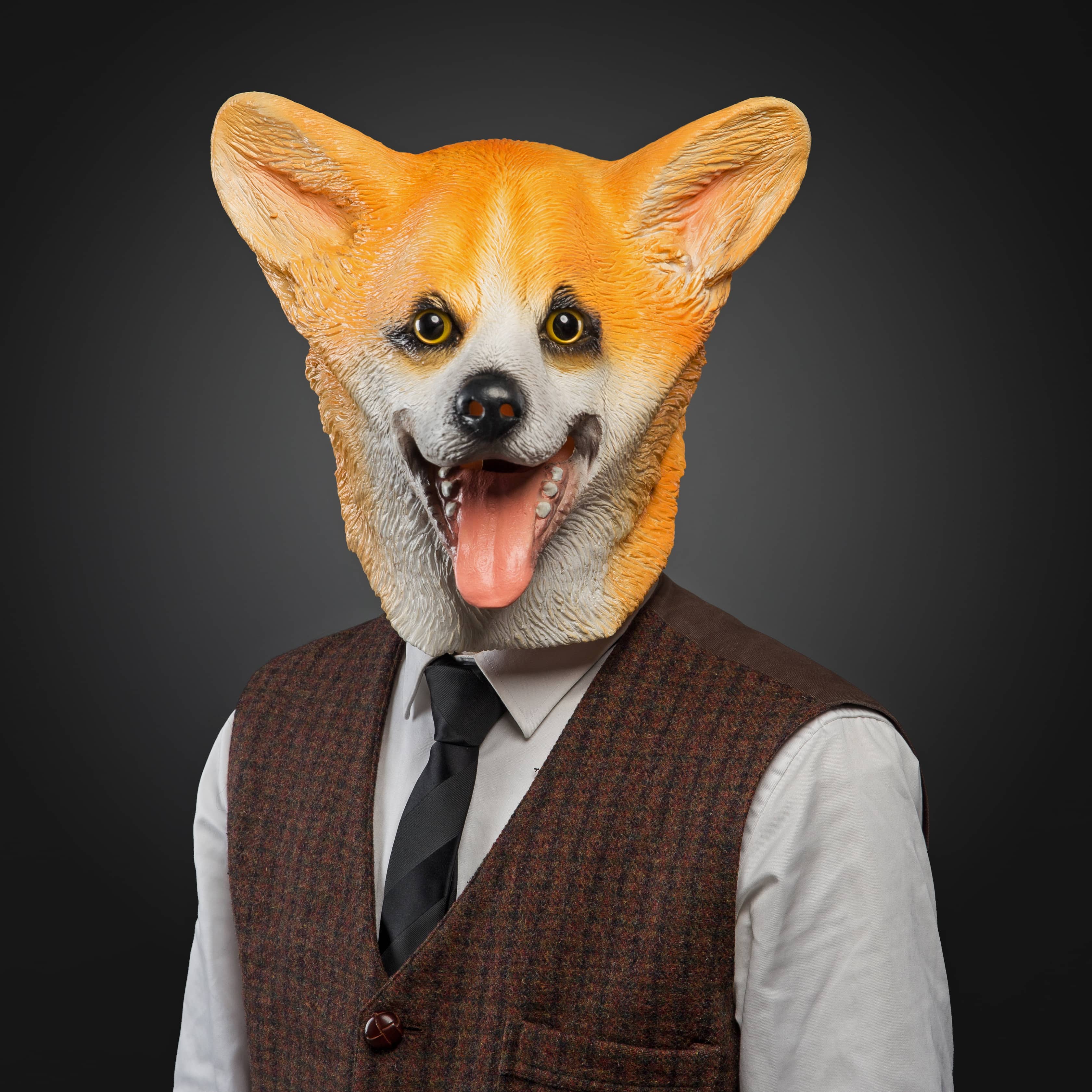 CreepyParty Halloween Costume Corgi Dog Mask — Creepyparty CreepyParty Halloween Costume Corgi Dog Mask — Creepyparty