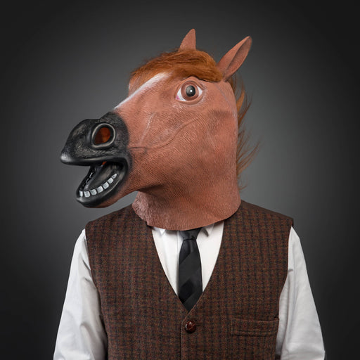 CreepyParty Brown Horse Masks for Masquerade